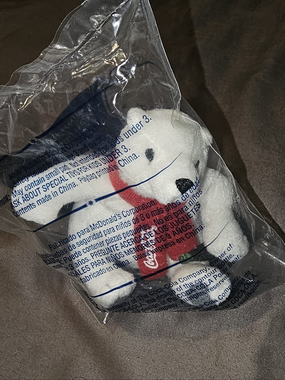 Mcdonalds Coca Cola White Plush Polar Bear Vintage